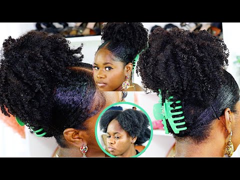 *VIRAL* CLAW CLIP NATURAL PUFF ON SHORT HAIR W/ CLIP IN EXTENSION | HOW TO