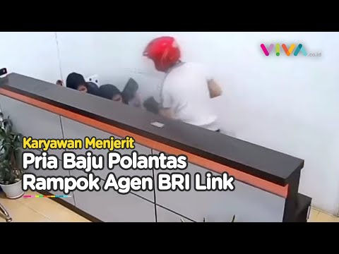 VIDEO Pria Berbaju Polantas Rampok Agen BRI Link Bawa Kabur Puluhan Juta