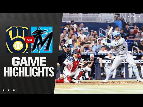 Brewers vs. Marlins Game Highlights (7/4/25) | MLB Highlights