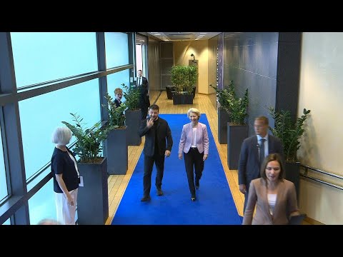 Ursula von der Leyen meets with Volodymyr Zelensky in Brussels | AFP