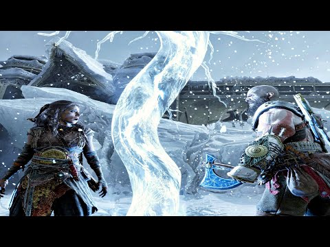 Freya Reacts To Frozen Lightning From Thor Vs Kratos Fight – God of War 5 Ragnarok PS5 (4K 60FPS)