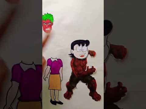 nobitamom ❤️ Red hulk funny clip 😂😂😅#motupatlufun #spiderman #littlesingham #brazil #america