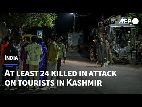 Security personnel patrol streets in Kashmir after at least 24 killed in attack on tourists | AFP