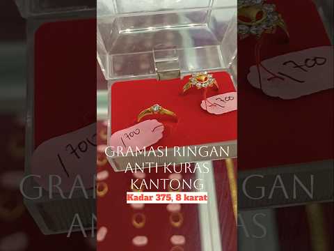Harga Cincin emas perhiasan hari ini 900rb lebih kadar 8 k, emas muda model mewah dan simpel