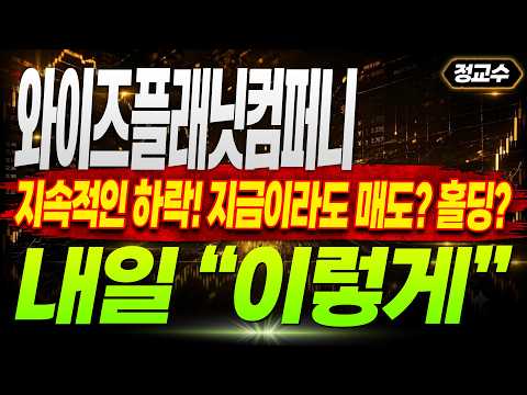 [와이즈플래닛컴퍼니 주가전망] 지속적인 하락! 지금이라도 매도? 홀딩? 내일 "이렇게" 대응하세요