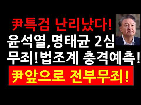 尹<strong>특검</strong> 난리났다! <strong>윤석열</strong>,명태균 2심 무죄! 법조계 충격예측! 앞으로 <strong>윤석열</strong> 대통령 재판 전부무죄!