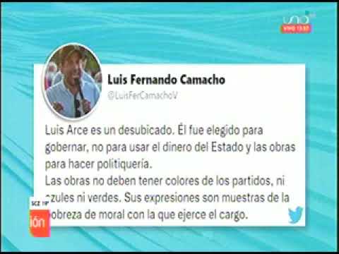 17052022 LUIS FERNNADO CAMACHO LE RESPONDE A LUIS ARCE POR SUS DECLARACIONES RED UNO