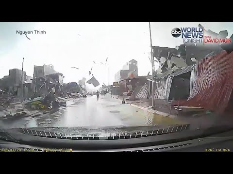 Tornado Rips Through Busy Vietnam Street [DASH CAM VIDEO]
