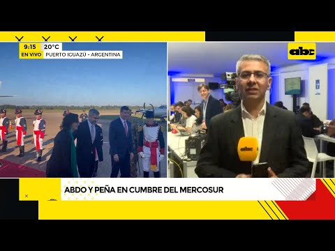 Mario Abdo y Santiago Peña en cumbre del Mercosur