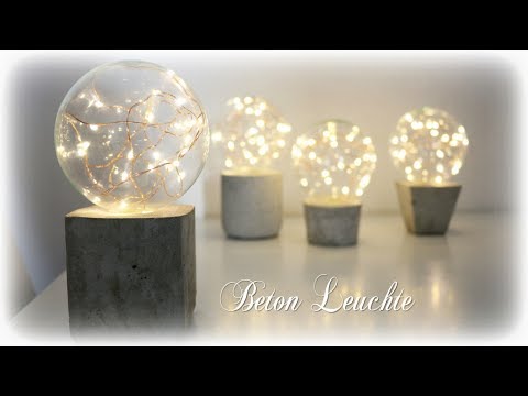 Beton Leuchte mit LED Lichterkette * DIY * Concrete Lamp [eng sub]