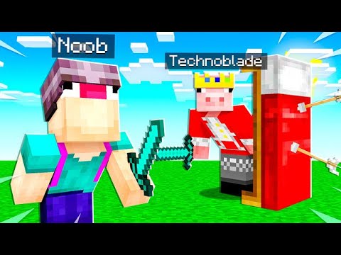 NOOB beats TECHNOBLADE in BEDWARS!