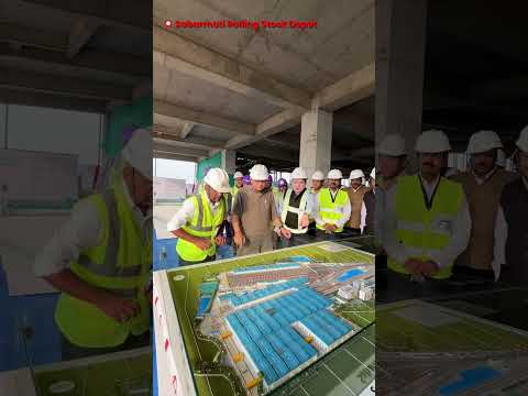 Hon'ble Minister Shri Ashwini Viashnaw Visited Bullet train Construction sites in Sabarmati.