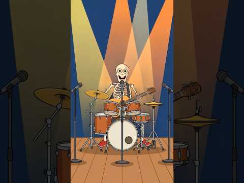 โครงกระดูกตลกกำลังตีกลอง 🥁#shorts #trending #music #เมืองteehee