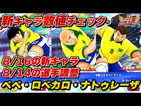 8月16日の新キャラ、8月14日の選手調整、ペペ、ロベカロ、ナトゥレーザ、新キャラ数値チェック、選手調整キャラ数値チェック
