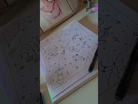 how to draw sick drawing with colour pen 🖊 I Priya_art_108 I #trending #drawing