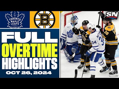 Toronto Maple Leafs at Boston Bruins | FULL Overtime Highlights - October 26, 2024