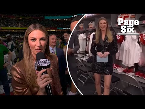 Erin Andrews channels Taylor Swift's Eras Tour looks with sparkly Super Bowl 2025 suits