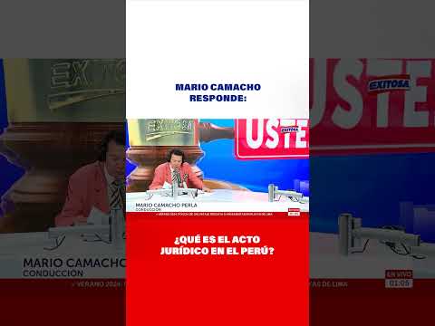 Mario Camacho responde Qué es el acto jurídico en el Perú