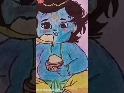 draw a cute krishna ji🥰🥰#art #acrylicscenery #babifritas#radhakrishna