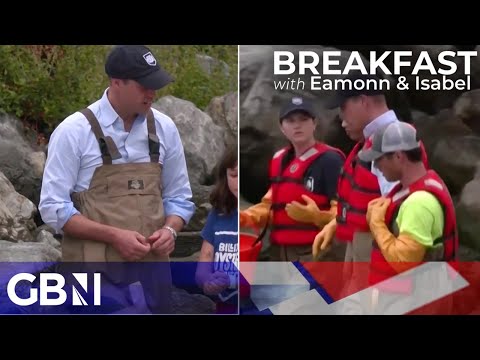 Prince William gets stuck in on New York trip to visit oyster bed initiative