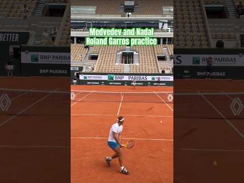 PRACTICE PASS: Nadal & Medvedev Center Court at Roland Garros 🇫🇷 #frenchopen #tennis