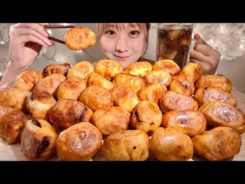 ASMR White Gyoza (Japanese Fried Dumplings)  【Mukbang/ Eating Sounds】【English subtitles】
