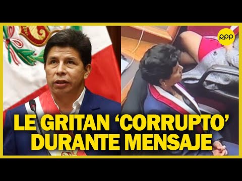 Incidente durante mensaje: Norma Yarrow le grita “corrupto” a Pedro Castillo
