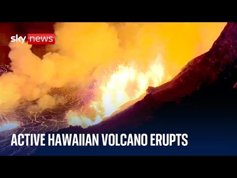 Fountains of lava erupt from Mount Kilauea volcano in Hawaii