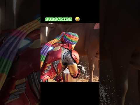 “राजस्थानी साफा पहने आइरन मैन और गाय का  दूध”#ironman #avengers #viral #youtubeshorts #funnycartoo