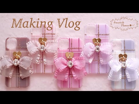 【メイキング動画】チェック柄のスマホケース🎀【ハンドメイド】【UVレジン】