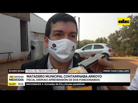 Matadero municipal contamina arroyo en Pedro Juan Caballero