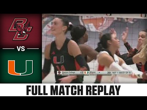 Boston College vs. Miami Full Match Replay | 2023 ACC Volleyball