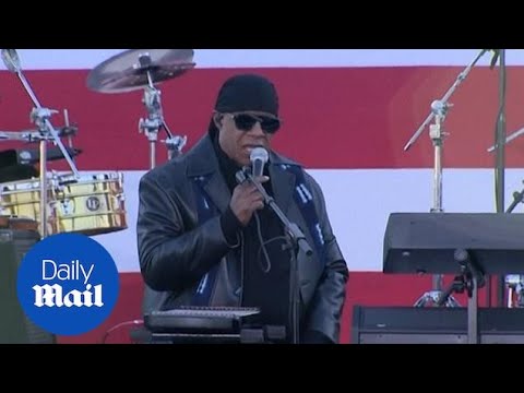 Stevie Wonder urges people to 'vote injustice out' at Biden rally in Detroit, Michigan