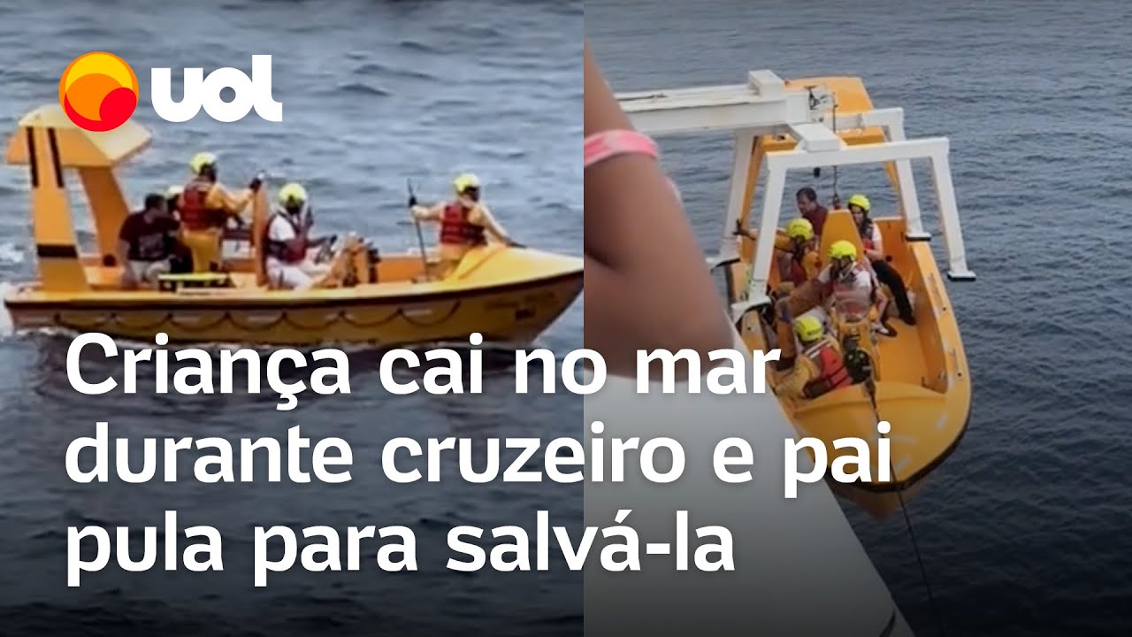 Criança cai no mar durante cruzeiro da Disney, pai pula para salvá-la e eles são resgatados; veja