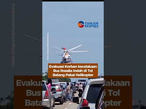Evakuasi Korban Kecelakaan Bus Rosalia Indah di Tol Batang Pakai Helikopter #helikopter #shorts