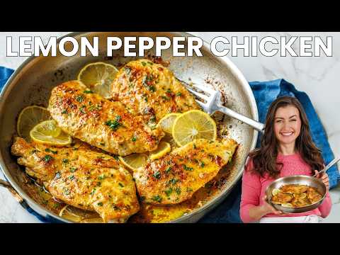 The BEST Lemon Pepper Chicken Skillet Dinner