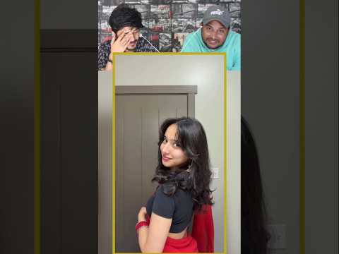 The Red + Black Saree Viral Reel Reaction ❤️🔥 #shorts #trendingreels #viral