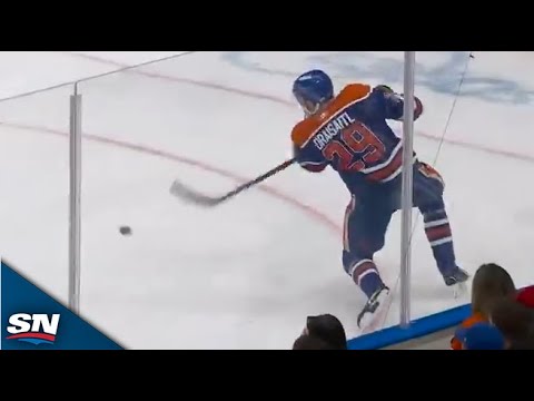 Oilers Leon Draisaitl Blasts Patented One-Timer Past Panthers Sergei Bobrovsky