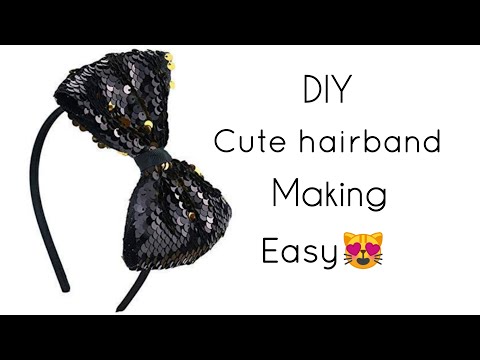 How to make hairband at home/DIY cute hairband making/DIY hair accessories#easy #shorts#ytshort#diy