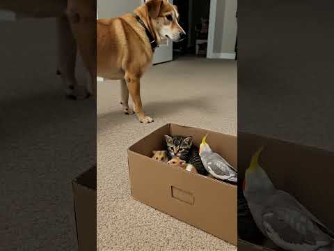 Where is everyone? Dog looks so lost 🐶❓📦