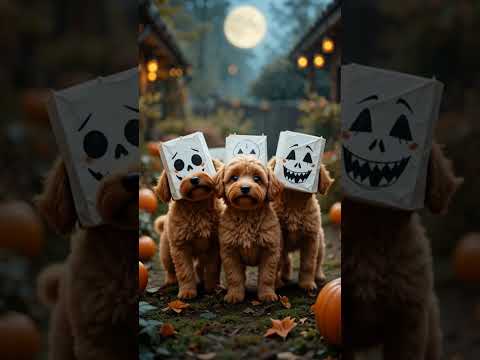 🎃 From Sad Paws to Paper Bag Stars! 🐶✨ | Tiny Maltipoo Halloween Glow-Up Party #ai #shorts