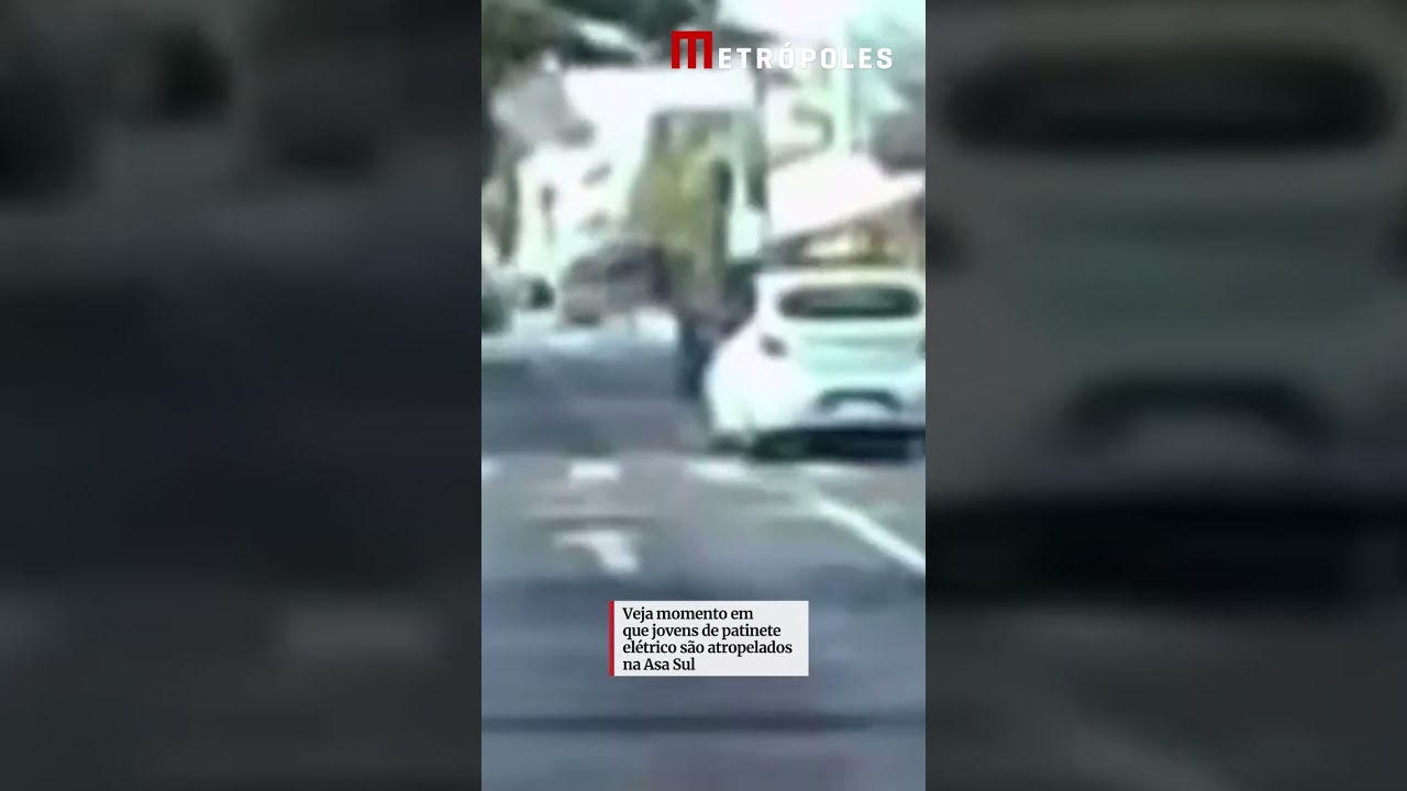 Veja momento em que jovens de patinete elétrico são atropelados na Asa Sul