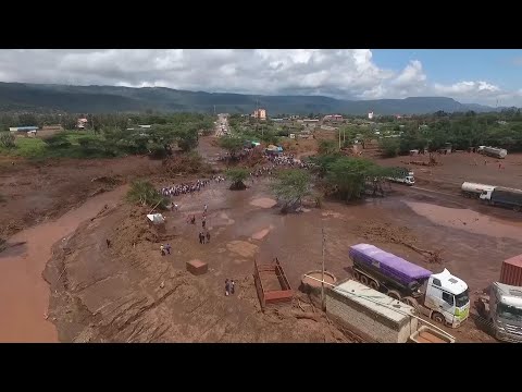 Officials visit area after flash floods in Kenya kills dozens of people
