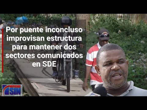 Por puente inconcluso improvisan estructura para mantener dos sectores comunicados en SDE