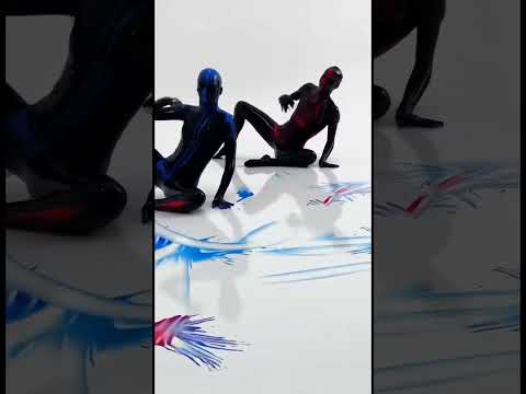 😱 Oh My God! The Strangest Dance Ever 🖤 People in Black Covered in Paint 🎨#dance#paint#art#viral