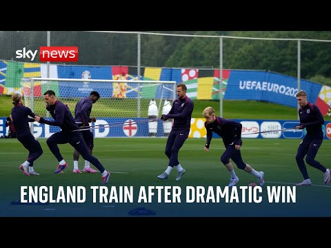 England team train after dramatic Euro 2024 victory over Slovakia