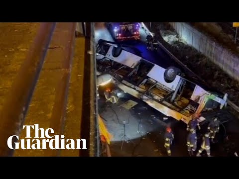 Fatal crash near Venice after tourist coach veers off overpass
