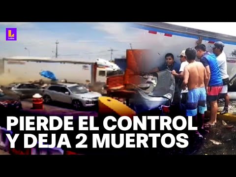 Camión pierde el control y choca con diez carros en peaje de La Libertad: Accidente deja dos muertos