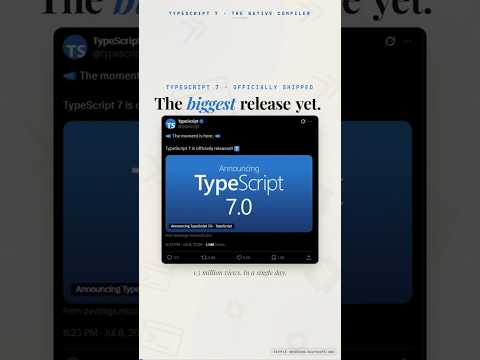 TypeScript 7.0 broke everything (in a good way) #typescript #programming #javascript