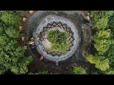 Watch construction footage of EFFEKT's spiralling observation tower in Denmark